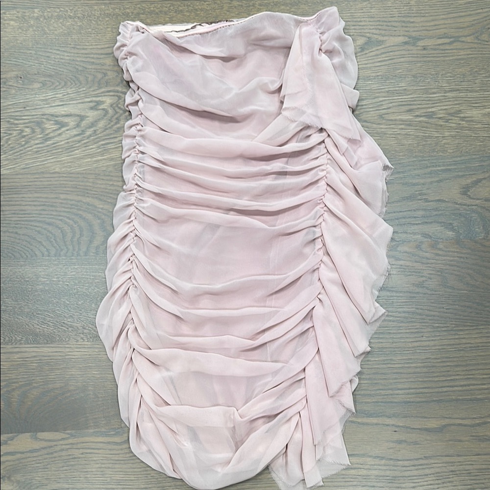 Express Blush Ruched Midi Dress